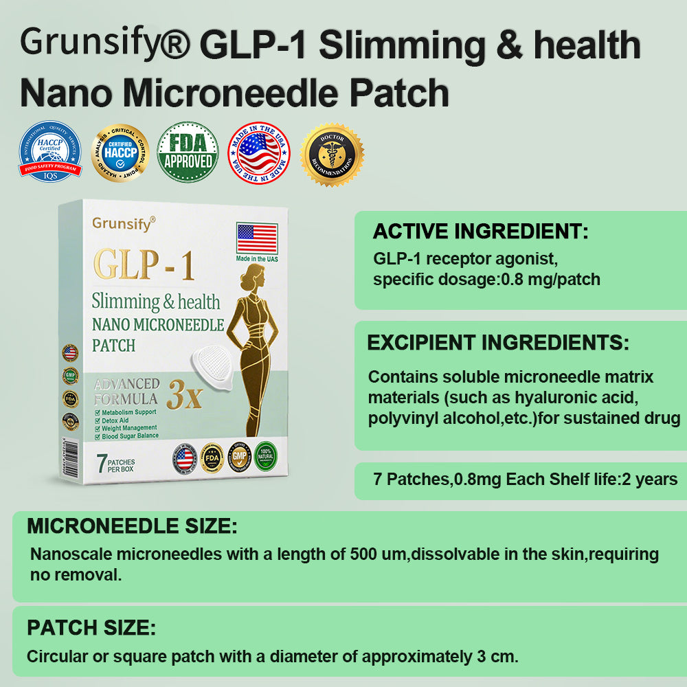 【Last Day Promotion 80% OFF】Grunsify® NIDDK-Tirzepatide Slimming & health NANO MICRONEEDLE PATCH🇺🇸👨⚕️(Zero Pain, 24/7 Release | Lose 20lbs FAST | 90% Sugar Drop | )2️⃣